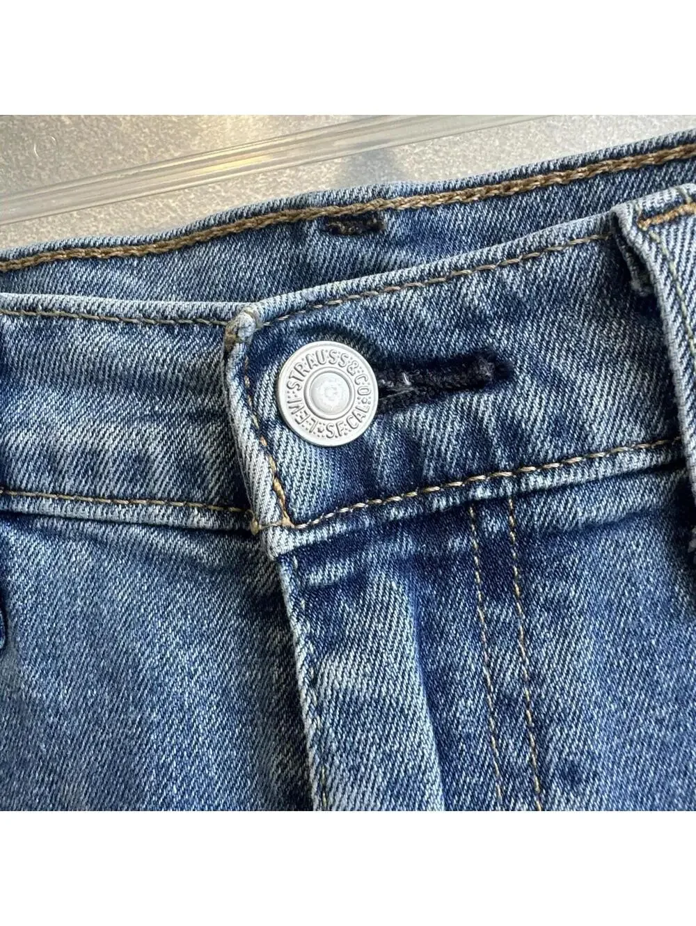 Levis 505 Jeans Mens 34x32 Dark Wash Straight Leg Stretch Denim Classic Pants